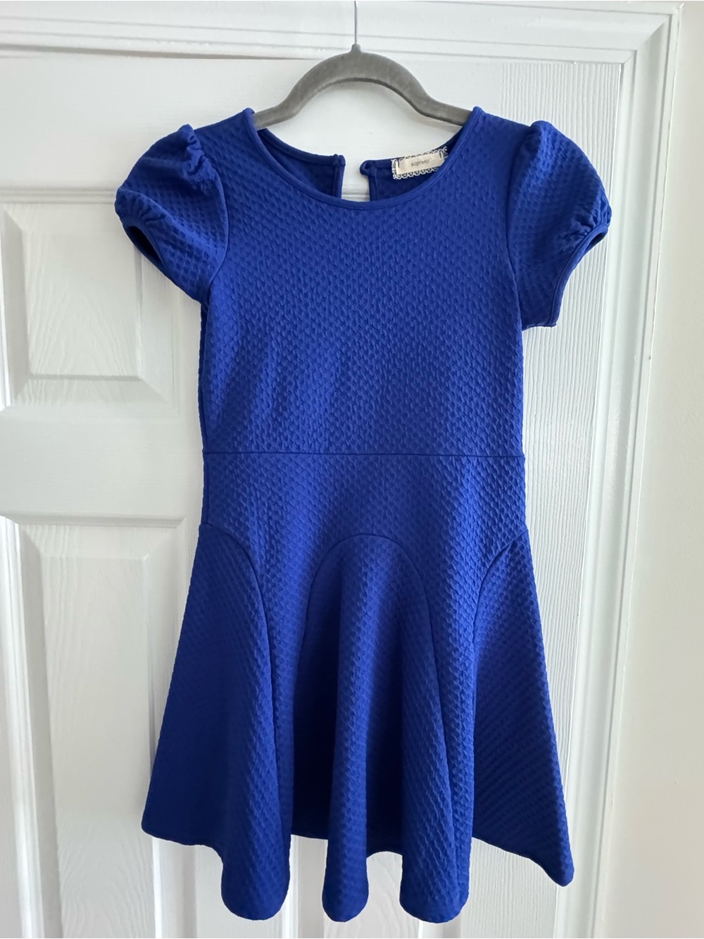 Soprano Royal Blue Textured Fit & Flare Dress